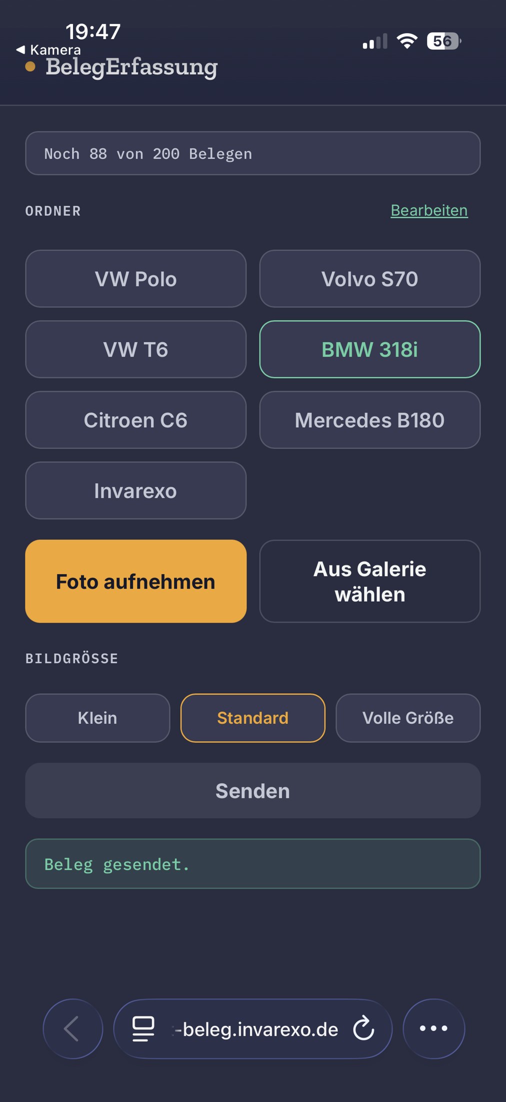Fahrzeugübergabe